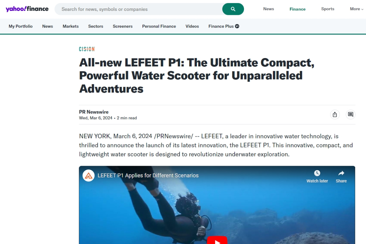 All-new LEFEET P1: The Ultimate Compact, Powerful Water Scooter for Unparalleled Adventures